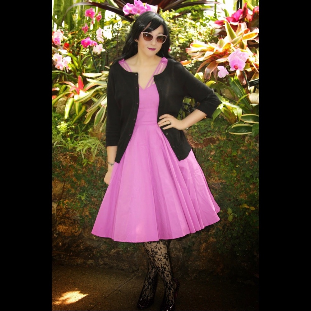 eShakti Purple Rockabilly style dress